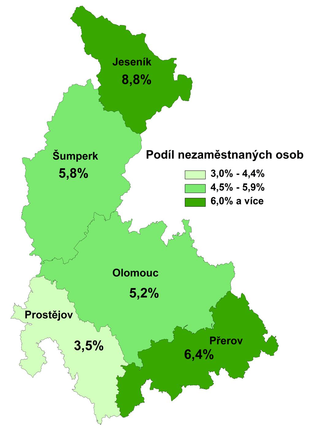 3. MAPA Podíl nezaměstnaných