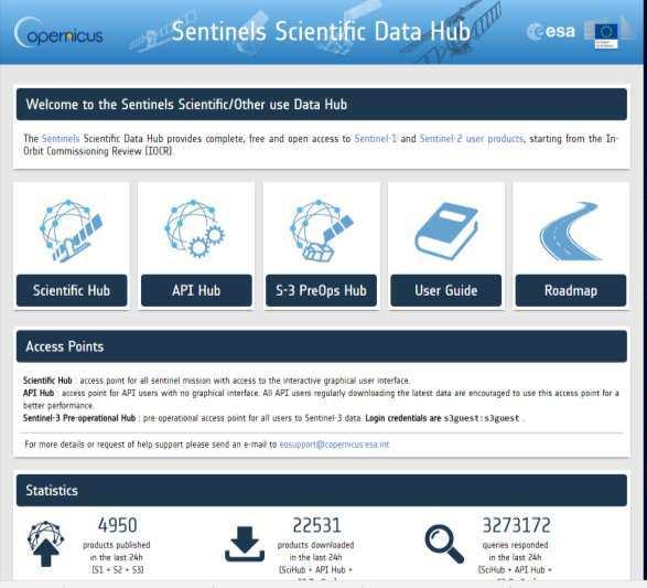 Přístup k datů Se ti el Obsahuje data S1A, S1B, S2A, S3A, v lízké budoucnosti též S2B Jed orázová staže í - Vý ěr ko