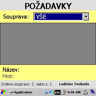 Změnit díl, který se má aktuálně snímat lze tlačítkem šipkou nahoru nebo dolu nebo formulářem Listování mezi díly.