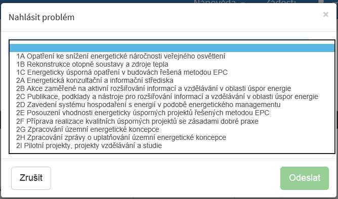 PRVNÍ KROKY S FORMUL ÁŘEM PRO PODÁ NÍ ŽÁDO STI O PODPORU ONLINE Obrázek 11 Nahlásit problém Tato funkce se vyvolává jak z hlavní nabídky menu u e-mailového účtu, tak ve spodní levé části stránky, viz