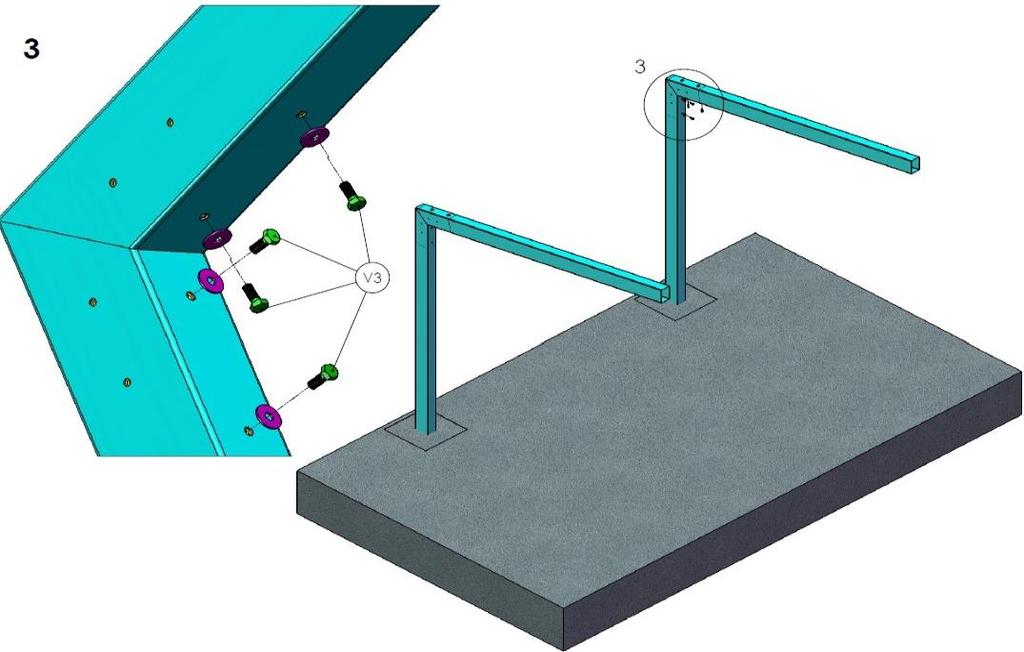 3 Přišroubování nosných ramen V13 4