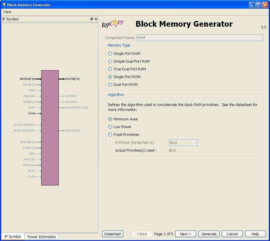 5.4 ROM paměť Program ISE WebPack obsahuje velké množství IP jader od komunikačních, přes matematické až po bloky zpracovávající video a obraz.