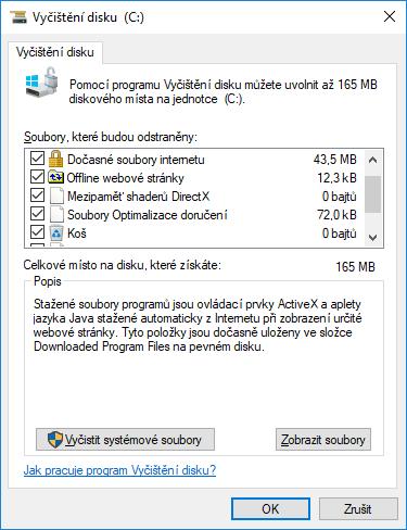 Windows Vyčištění disku 1. Vypněte všechny běžící programy, především prohlížeče internetu. 2.