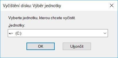 Ve výchozím nastavení jsou vybrané typy Stažené soubory programů, Dočasné soubory internetu a