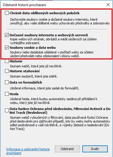 Otevřete okno pro odstranění historie procházení (kl. zkratka CTRL+SHIFT+DELETE). 3.