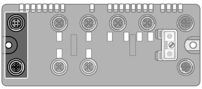 : 6699200 konektor /S2500 konektor /S2501 Slot 2: digitální vstupy a výstupy Propojovací kabel (např.): RK 4.4T-2-RS 4.4T Ident.č.