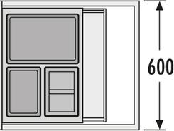 jednotlivých košů: 2 Víko: pevné, boční montáž 2 x 30 l (1x30 veko) 60 l