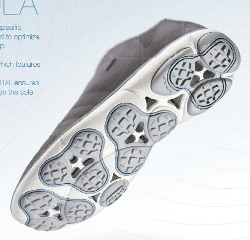 NATURAL FLEXIBILITY & PERFECT CUSHIONING Podrážka, díky systému 3D PERFORMANCE UNIT, byla vytvořena na základě sledování přirozených opěrných bodů chodidla a byla