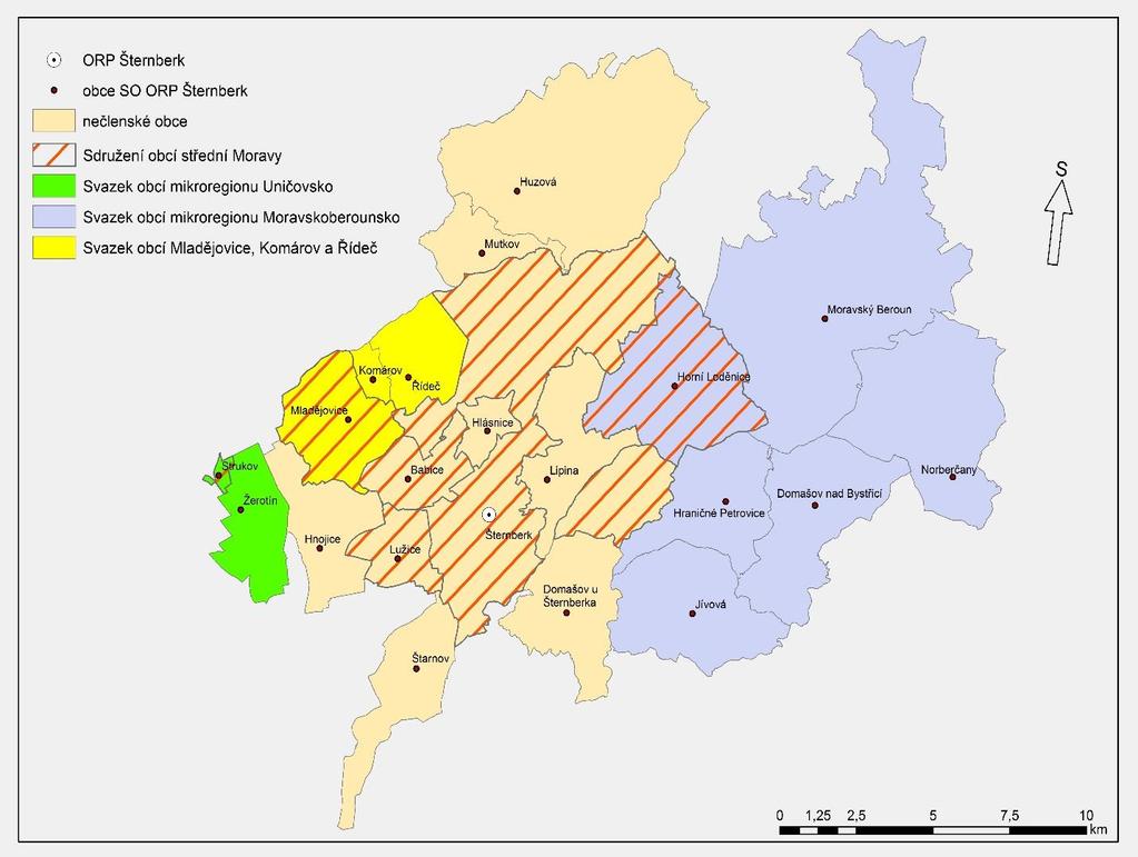 2 Souhrnná zpráva za všechny DSO v území Ve správním obvodu ORP Šternberk působí 4 dobrovolné svazky obcí (Svazek obcí mikroregionu Moravskoberounsko, Svazek obcí Mladějovice, Komárov a Řídeč,