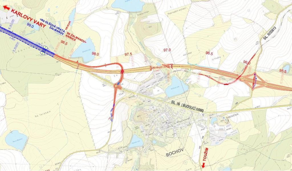 Jejím účelem je propojení nové dálnice D6 se stávající silnicí I/6 (budoucí doprovodnou silnicí II/606) a se silnicí II/208 (směr Bečov nad Teplou).