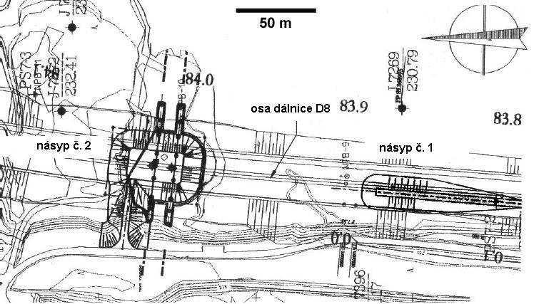 3.2. Zkušební násypy Před výstavbou dálnice byly z důvodů nepříznivých vlastností výsypek a obtížné