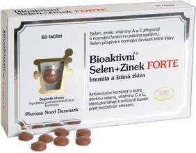(1 tableta = 3,38 Kč) (1 tableta = 5,63 Kč) Bioaktivní Selen+Zinek FORTE 60 tablet Selen a