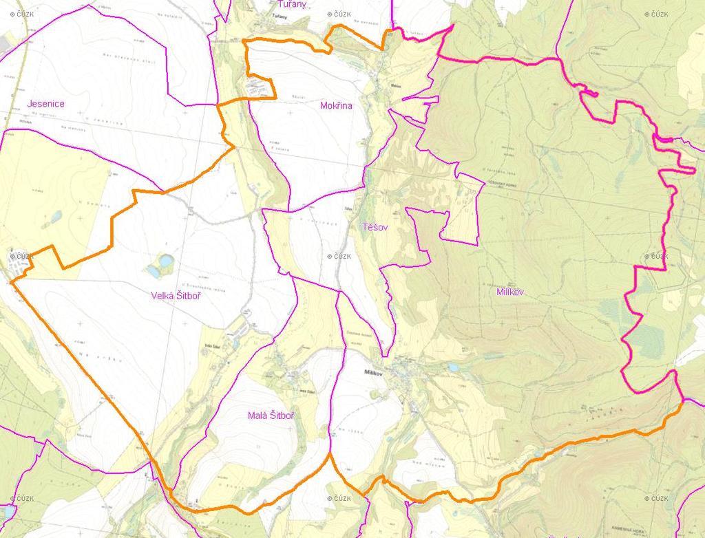 A. NÁZEV OBCE Název části obce (ZSJ): Mapa A: Území obce Přehledová mapka Kód části obce PRVK: CZ41.342.412.14.