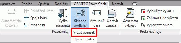 5: Výška parapetu Příkaz Výška parapetu se používá pro umístění popisky s výškou okna a výšky parapetu k vybrané kótě nebo k oknu samotnému.