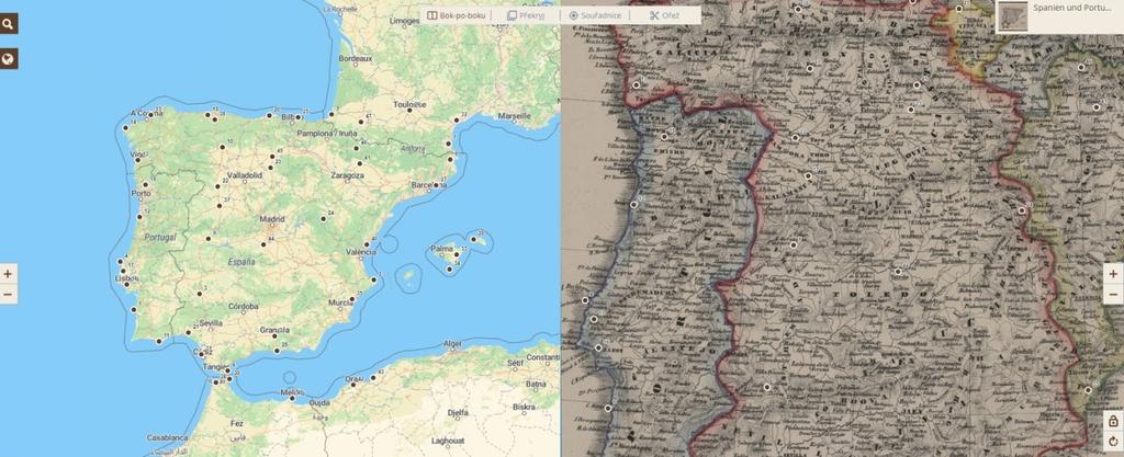 Nové nástroje pro katalogizaci mapových fondů a sbírek 26 využívá kooperace s dobrovolníky zapojenými do georeferencování map prostřednictvím portálu staremapy.cz (Žabička, 2015). Obr.