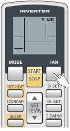 . 16 C až 30 C V provozním režimu FAN (ventilátor) nemůže být termostatem nastavena požadovaná teplota (teplota se nezobrazí na displeji dálkového ovládání) Asi o tři sekundy později se opět zobrazí