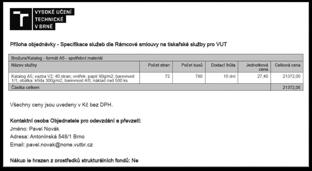 Založení objednávky k RS tiskařské služby; verze: 25/04/2016 Stránka 4 1 2