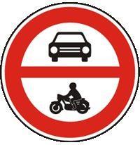Zákaz vjezdu podle vyobrazené dopravní značky platí pro: a) Všechna motorová vozidla.