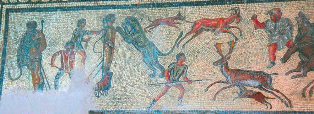Mozaika z Leptis Magny s vyobrazením exekuce Garamantů v místním