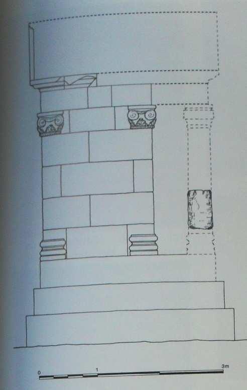 Náčrt mauzolea Watwat, které ukazuje rekonstrukci