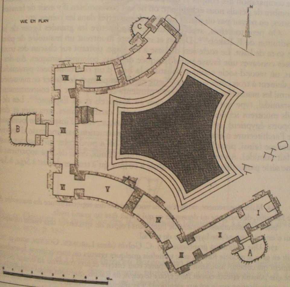 150 60. Mauzoleum Siga, průřez podzemními komorami.