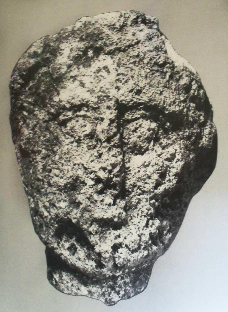 61.Skulptura v podobě mužské hlavy, nalezena v Size a uložena v