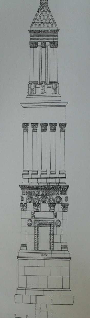 73. Rekonstrukce římského věžovitého mauzolea Bir