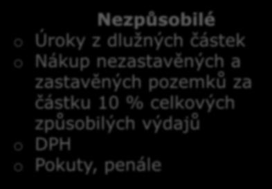 pdpra cílvé skupiny Finanční výdaje, správní a jiné pplatky Věcné příspěvky Nezpůsbilé Úrky z