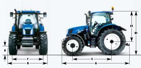 5.1.1 Technické parametry traktoru a nákladního přívěsu V následujících tabulkách jsou popsány základní parametry jak traktoru tak i nákladního přívěsu. Tab. 1 Rozměry traktoru (www.eagrotec.