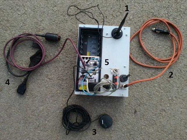 Technické zařízení pro snímání dat se skládalo z antény, napájecího kabelu, GPS přijímače, komunikačního kabelu a měřícího modulu (viz obr. 21).