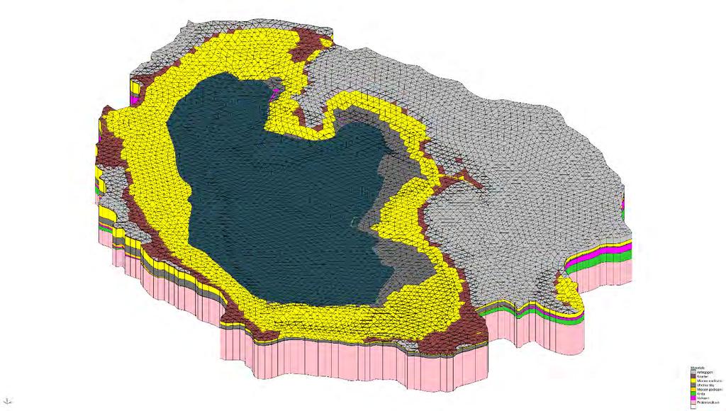 3D modelování oblasti 3D Geologický model oblasti (bez vlivu odstranění nadložních