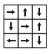 Otočení o 90 stupňů: Bez posunu mezi kobercovými čtverci, kobercové čtverce se otočí o 90 stupňů jeden k druhému. Pokládka je také známá jako šachovnice.