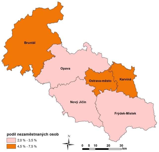 3. MAPA - Podíl nezaměstnaných v