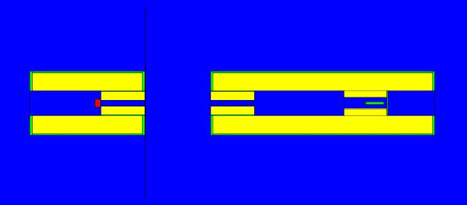 Pro stanovení zeslabení záření gama ve vybraných vzorcích s využitím Monte Carlo simulací byl využit model geometrického uspořádání shodný s měřící geometrií.