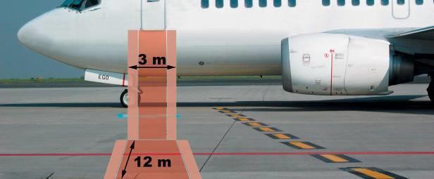 2.6. Při spouštění motorů letadla musí být MMP v dostatečné vzdálenosti od nouzových východů a vstupních dveří letadla (viz obr. 33).