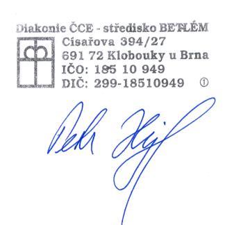 Organizační schéma Diakonie ČCE - střediska BETLÉM - ode dne 1.6.