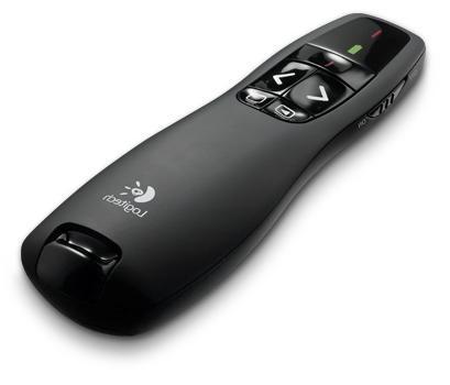 Logitech Wireless Presenter laserové ukazovátko Bezdrátové, ergonomicky tvarované prezentační ovládání s intuitivně umístěnými ovládacími prvky a snadno přístupnými tlačítky, s nimiž se můžete