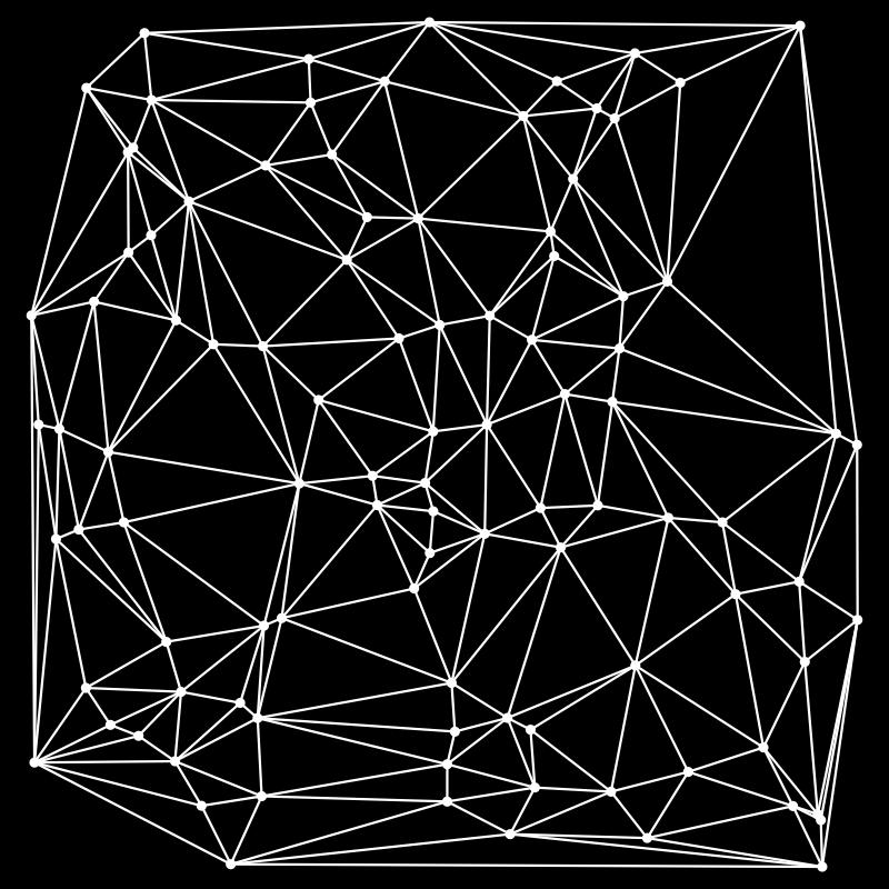 Deloneho triangulace Delaunay triangulation (Boris Delone, původně po otci de Launay) triangulace konvexního obalu bodů v rovině, kde v kruhu opsaném libovolnému