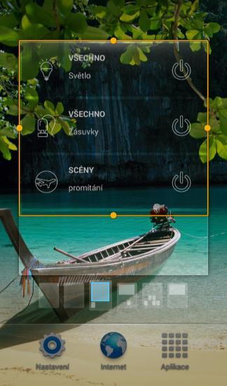Seznam scén Označený prvek, se bude zobrazovat na ploše jako Widget Poznámka: Zvolené Widgety musíte aktivovat na hlavní obrazovce telefonu.