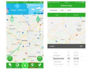 d) Historická stopa: pomocí mobilní aplikace, můžete kontrolovat historii lokací až 3