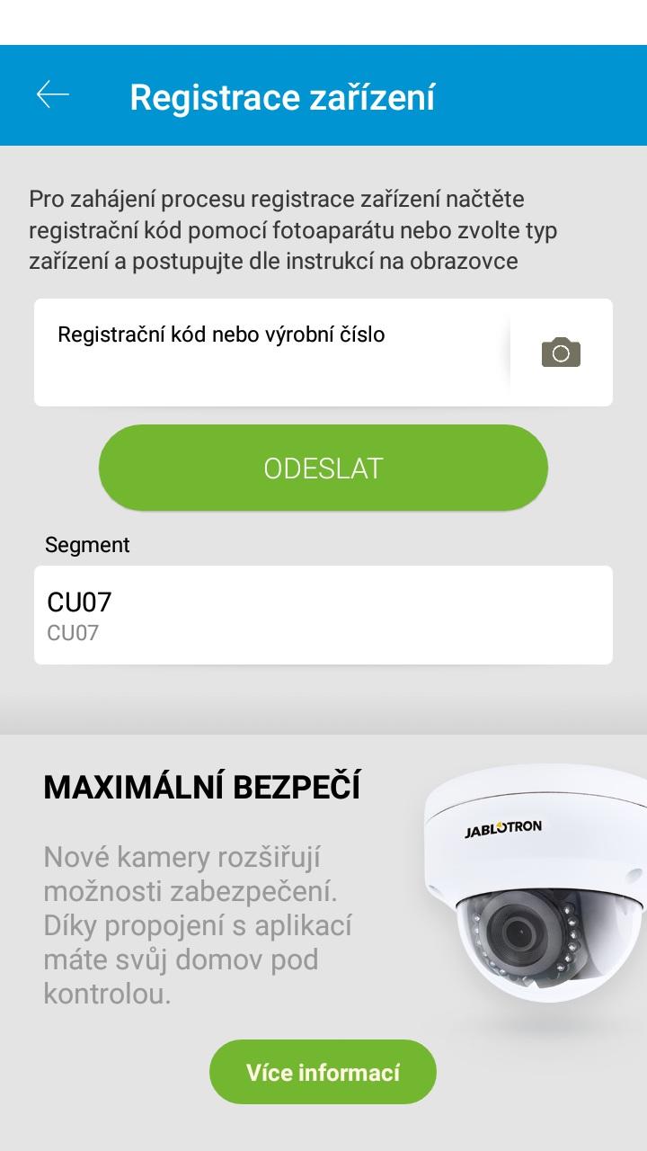 Obrázek 14 Registrační klíč Přihlašte se v MyCOMPANY, spusťte instalaci nového zařízení a zadejte regi strační