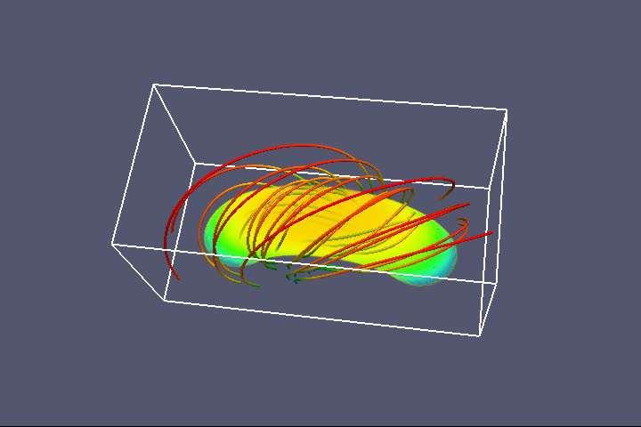 Numerické modelování erupcí: Rekonexe magnetického pole 3D low resolution