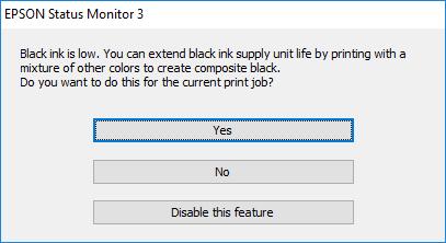 Výměna inkoustových kazet a dalších spotřebních dílů Pokud je software EPSON Status Monitor 3 deaktivován, přejděte k ovladači tiskárny, klepněte na položku Rozšířená nastavení na kartě Údržba a