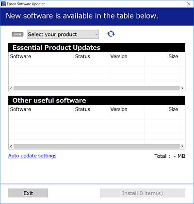 Informace o síťových službách a softwaru 2. Spusťte aplikaci EPSON Software Updater. Snímek obrazovky je příkladem ze systému Windows. 3.