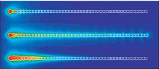 Vlnovod tvořený řadou kovových nanočástic vázané