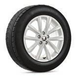 lehké slitiny 7,0J 16" ET46 pro pneumatiky s rozměry 215/45 R16, v černé metalické barvě Mato 6V0 071 495 8Z8 Kolo z lehké slitiny 6,0J 15" ET38 pro pneumatiky s rozměry 185/60 R15, ve stříbrné