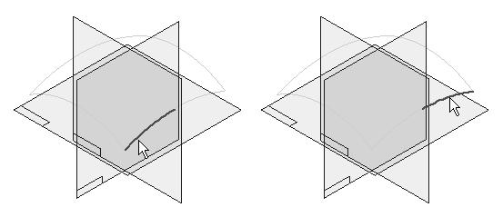 Lekce 4 Techniky nepřímé tvorby křivek Klikněte na zobrazenou referenční rovinu.