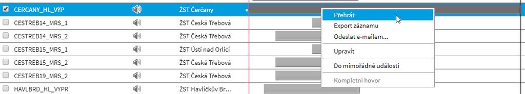 Režim výběru intervalu V tmt režimu je mžné přehrávání jedntlivých záznamů, zárveň je však umžněn synchrnní přehrávání.