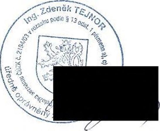 Zdenek Tejnor Číslo položky seznamu úředně oprávněných zeměměřických inženýrů: 2194/2003 Dne: 18.4.2019 číslo: 74/2019 Vyhotov,tel: HRDLIČKA u ů W spot, s r. o. Za Lužinami 100403,155 00 Praha 3 - Stodůlky tel.