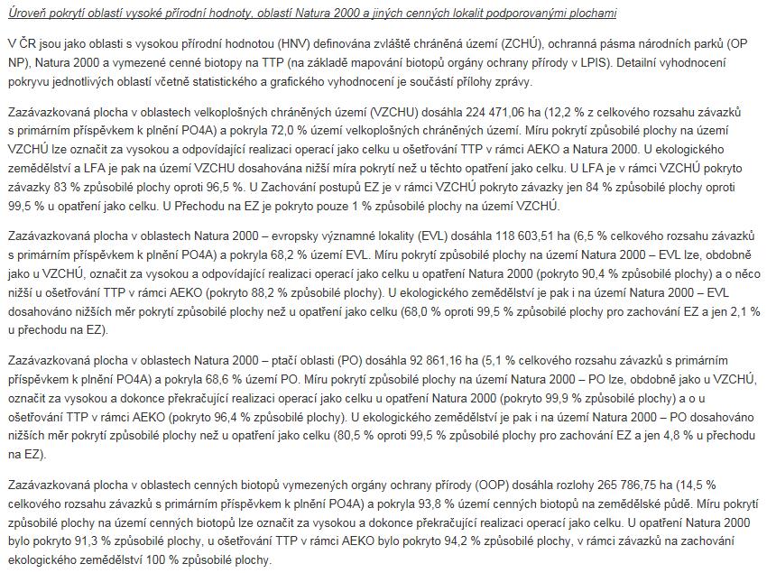 CEQ08-4A Úroveň pokrytí oblastí vysoké přírodní hodnoty,